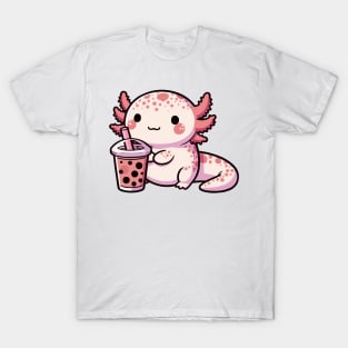 baby axolotl and boba T-Shirt